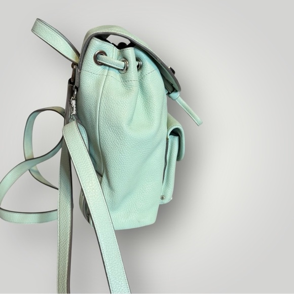 Coach Mini Turnlock Rucksack Pebbled Leather Backpack Pockets Adjustable Straps